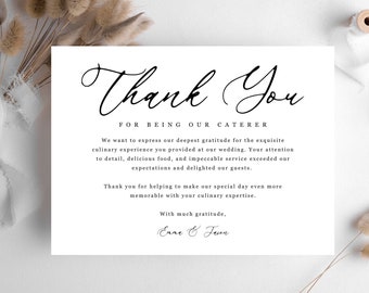 Editable Vendor Thank You Cards Template, Thank You Cards Wedding Vendors, Officiant Thank You, Customized Vendor Cards, EDIT IN CANVA