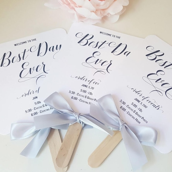 Best Day Ever Programs Wedding Fan Programs Best Day Ever Etsy