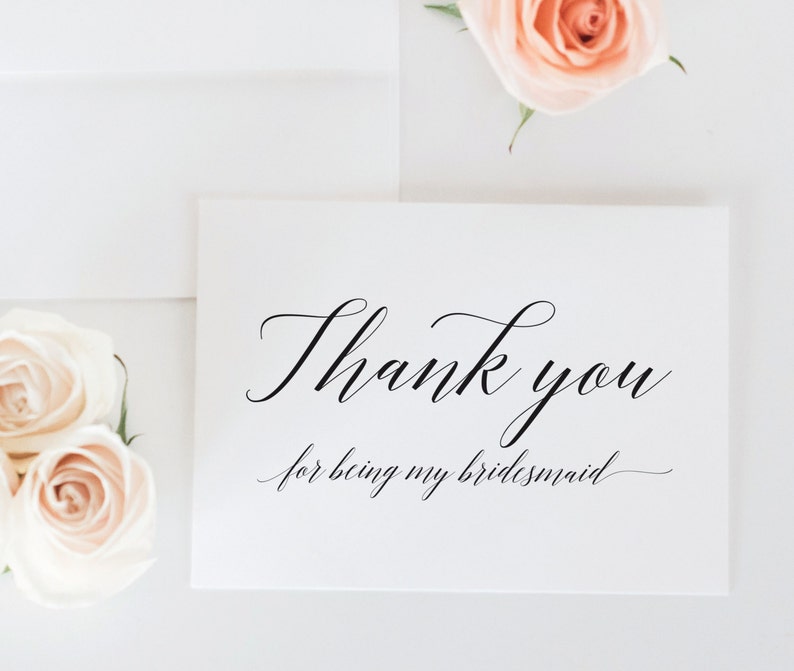 Bridesmaid Card Thank You For Being My Maid of Honor Bridal Party Thank You Card Set x 6 Bridal Party Thank You Cards Maid of Honor Card
