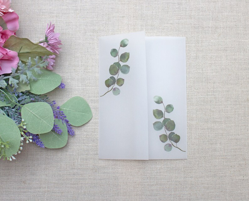 Sample Vellum Jackets Greenery Vellum Wrap for 5 X 7 Etsy