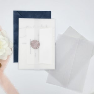 Vellum Jackets For 5 x 7 Wedding Invitations, Fits Multiple Cards, Vellum Wraps for Invitations and Cards, DIY Vellum Paper Supplies image 9