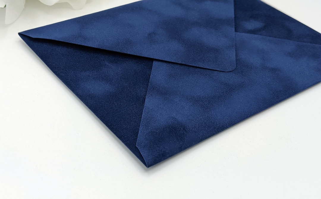 Navy Velvet Envelopes for 5 X 7 Invites, A7 Euro Flap Wedding Envelopes ...