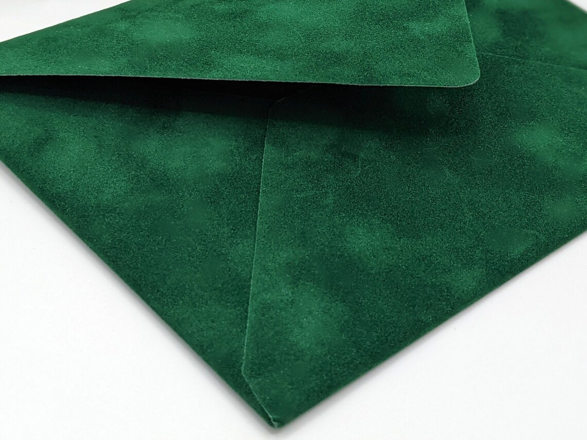 Hunter Green Velvet Envelopes A7 Euro Flap Wedding Envelopes Etsy