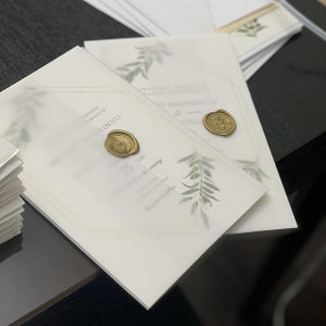 Vellum Jacket For 5 x 7 Invitations Vellum Wraps Vellum Paper Supplies Vellum Invitation Wrap Wedding Paper Supplies