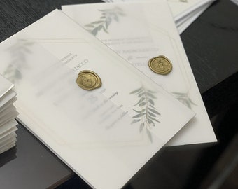 Chaqueta de vitela para invitaciones de 5 x 7 Envolturas de vitela Suministros de papel de vitela Envoltura de invitación de vitela Suministros de papel de boda