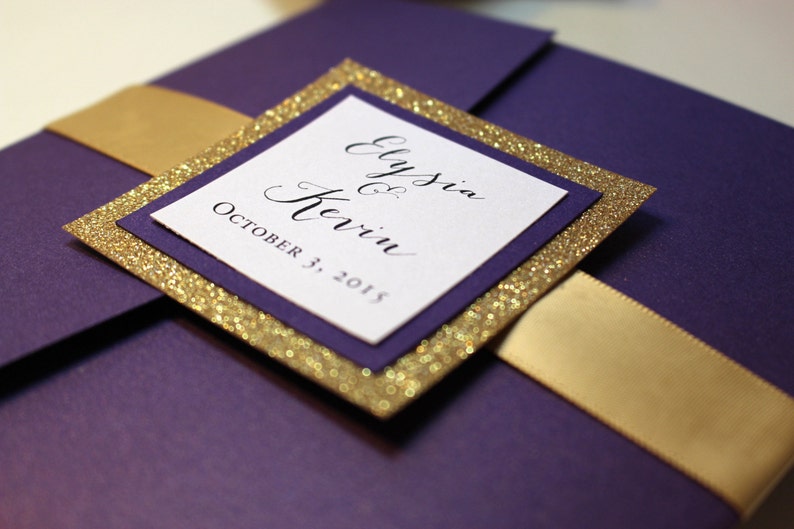 Gold Glitter Cardstock / Wedding Invitations and Favor Tags / Etsy