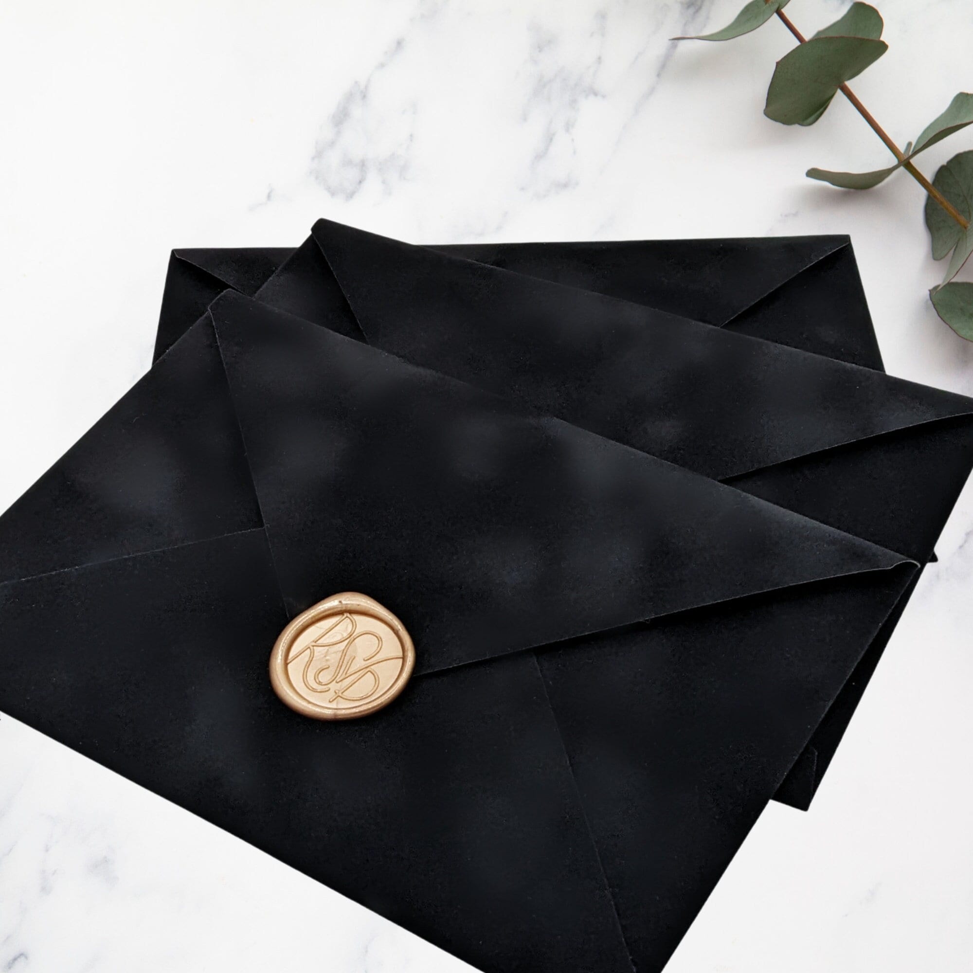 Sobres de boda de terciopelo negro, sobres de boda A7 Euro Flap, sobres interiores de 5,25 x 7,25, sobre interior de boda