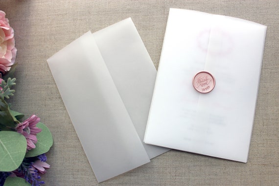 Vellum Wrap for 5 X 7 Invitations Vellum Jackets Vellum Paper Supplies  Vellum Invitation Wrap Wedding Paper Supplies 