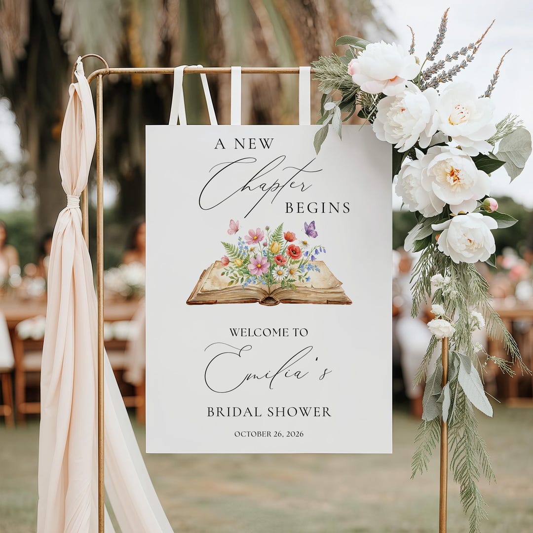Printed + Shipped A New Chapter Bridal Shower Welcome Arch Sign ...