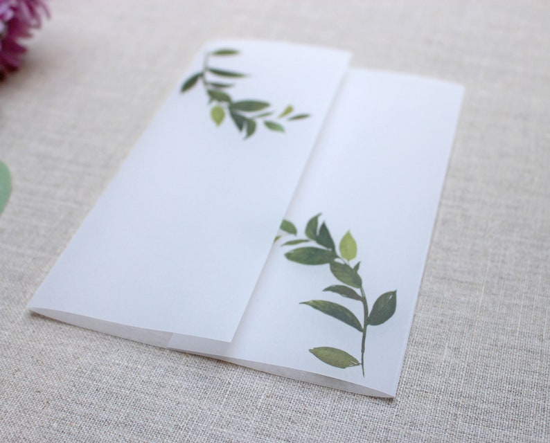 Sample Vellum Jackets Greenery Vellum Wrap for 5 X 7 Etsy