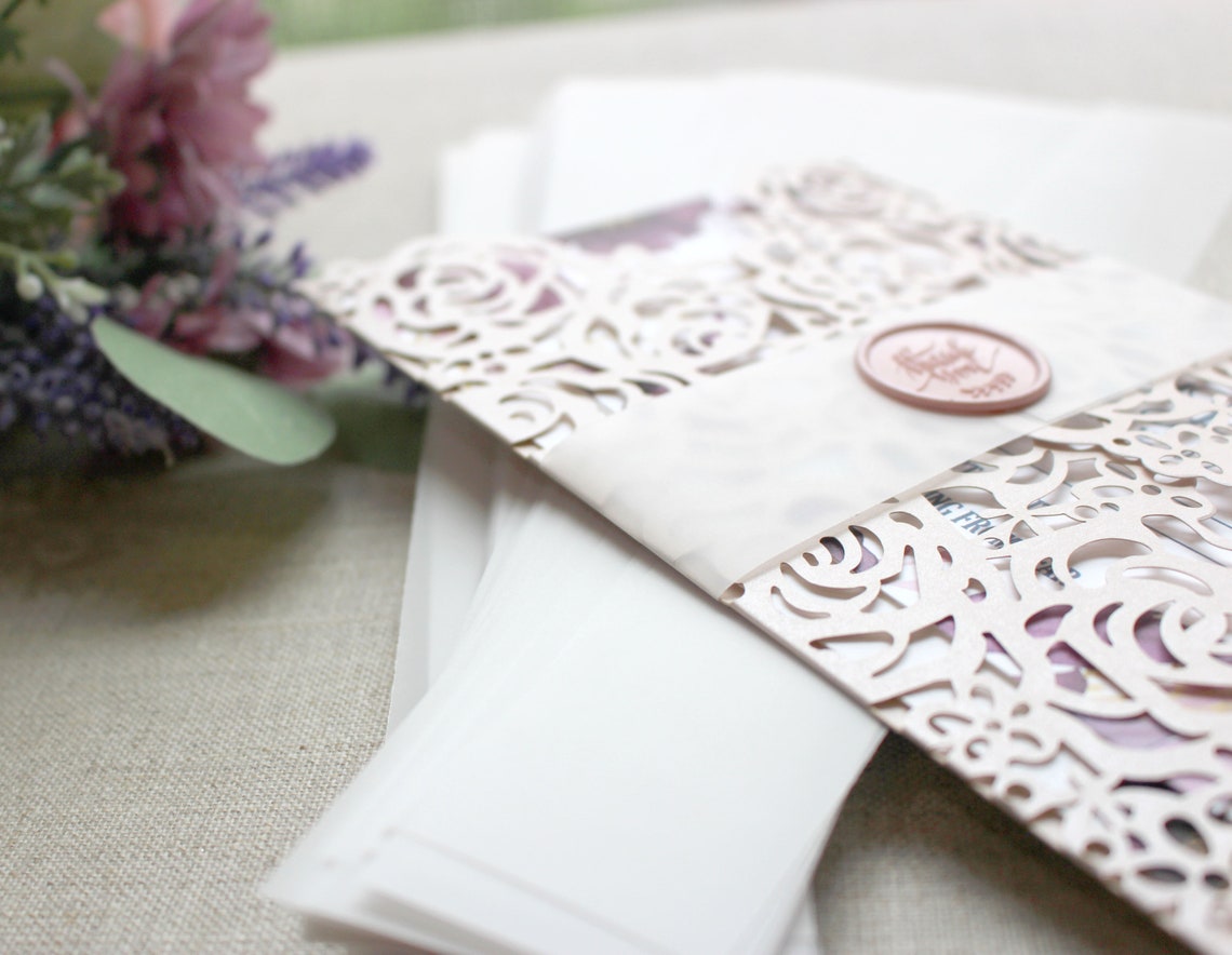 Vellum Wraps Vellum Belly Bands for 5 x 7 Invitations Diy Etsy