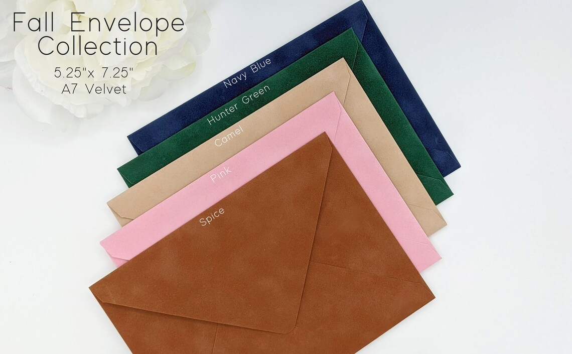 Hunter Green Velvet Envelopes A7 Euro Flap Wedding Envelopes Etsy