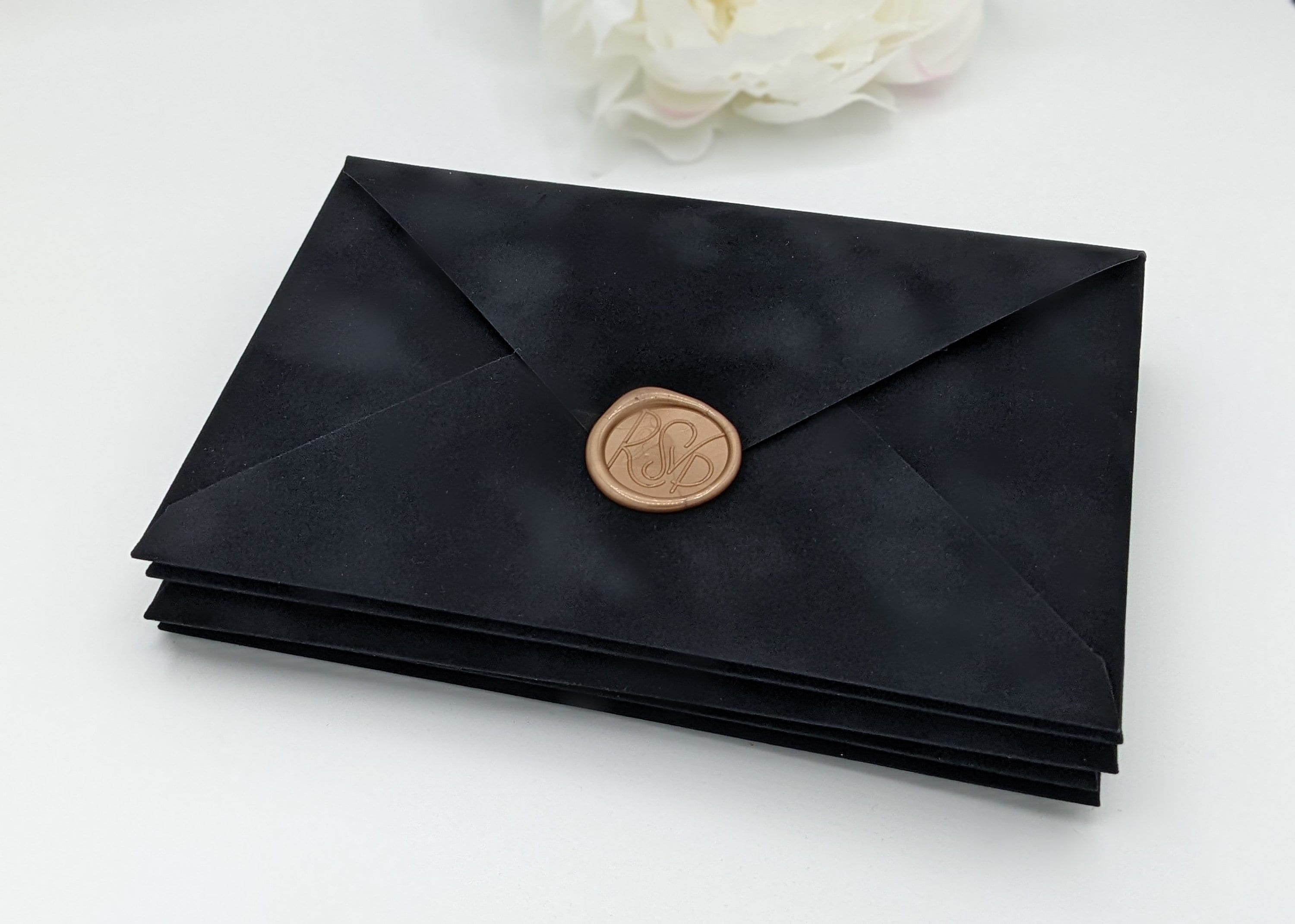 Black Velvet Envelopes A7 Euro Flap Wedding Envelopes 5.25 X Etsy