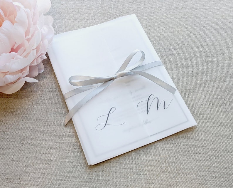 Custom Vellum Wrap Vellum Jacket For 5 x 7 Invitations Etsy