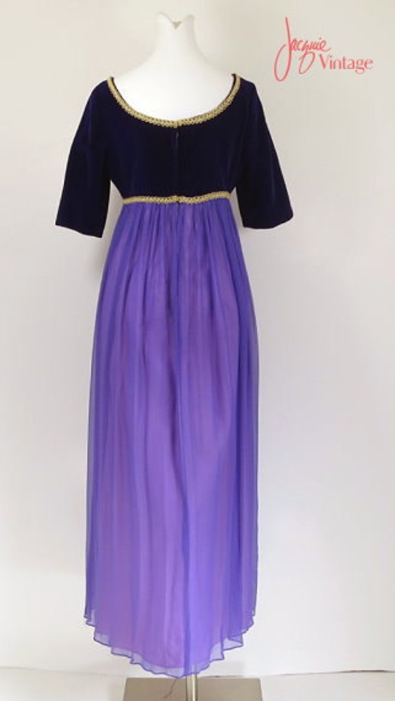 60s 70s evening gown / renaissance style dress / … - image 4