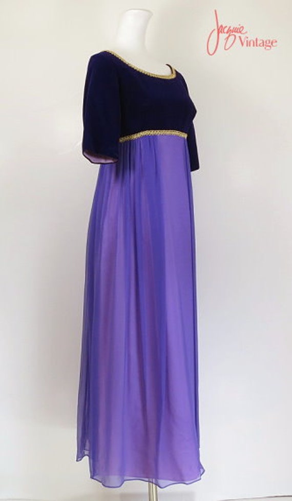 60s 70s evening gown / renaissance style dress / … - image 2