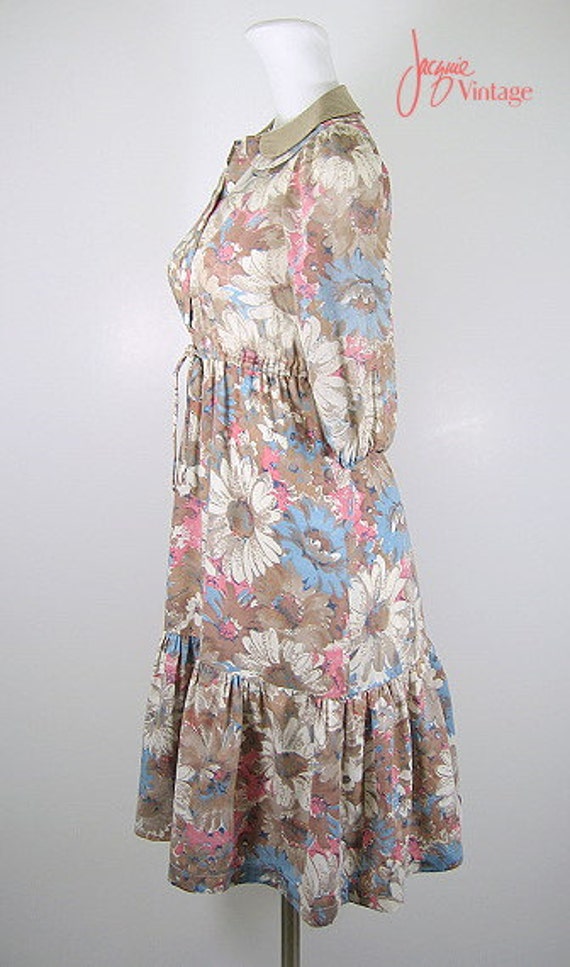 70s dress / vintage 70s prairie floral dress / bo… - image 2