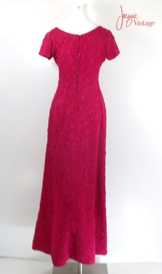 vintage pink red evening dress cherry red pink pr… - image 4