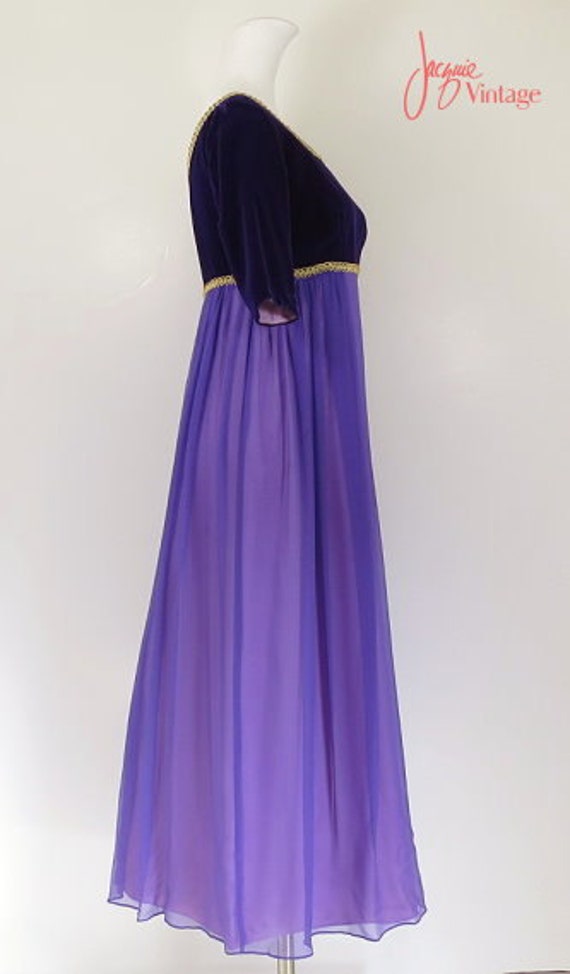 60s 70s evening gown / renaissance style dress / … - image 3
