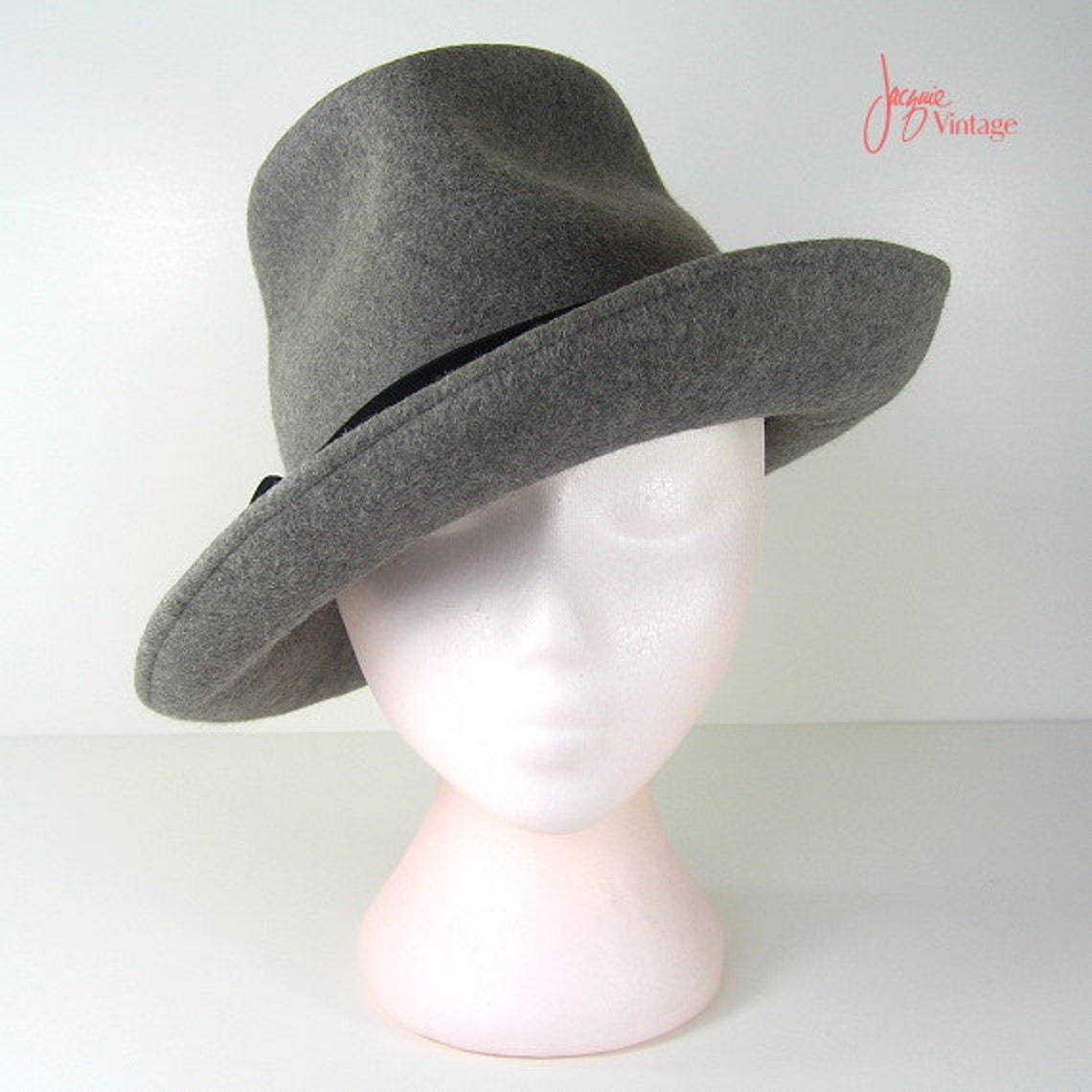 Ladies gray fedora hat / womens fedora / gangster hat / grey Etsy