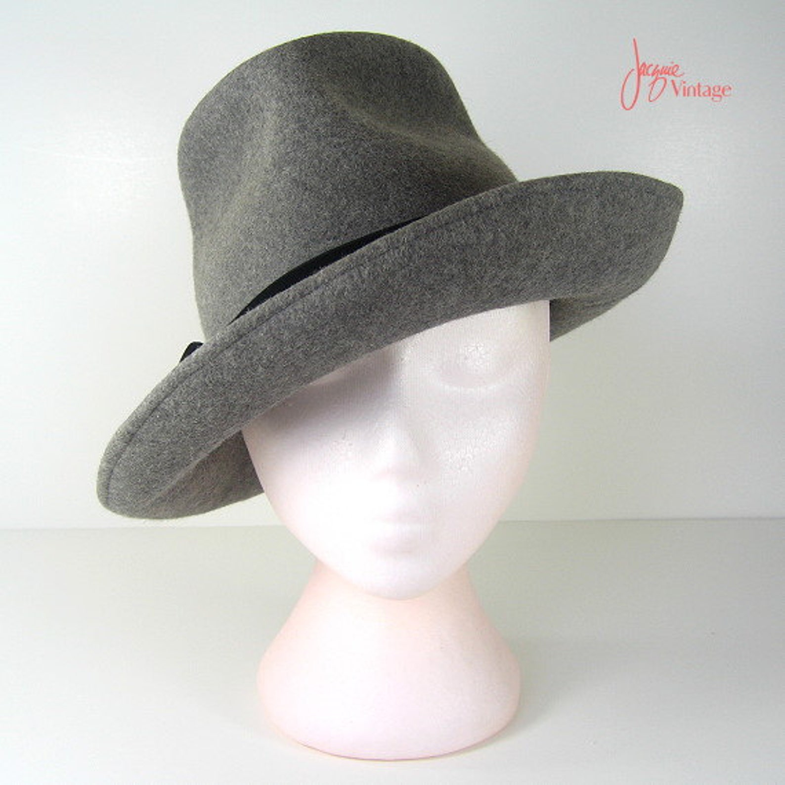 Ladies gray fedora hat / womens fedora / gangster hat / grey Etsy