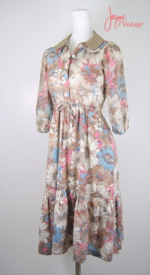 70s dress / vintage 70s prairie floral dress / bo… - image 4