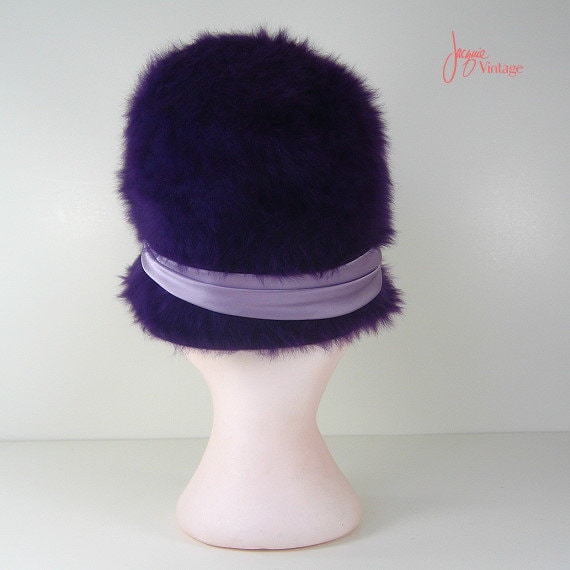 60s hat / 60s mod purple cloche hat / vintage she… - image 4