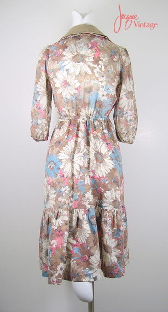 70s dress / vintage 70s prairie floral dress / bo… - image 3