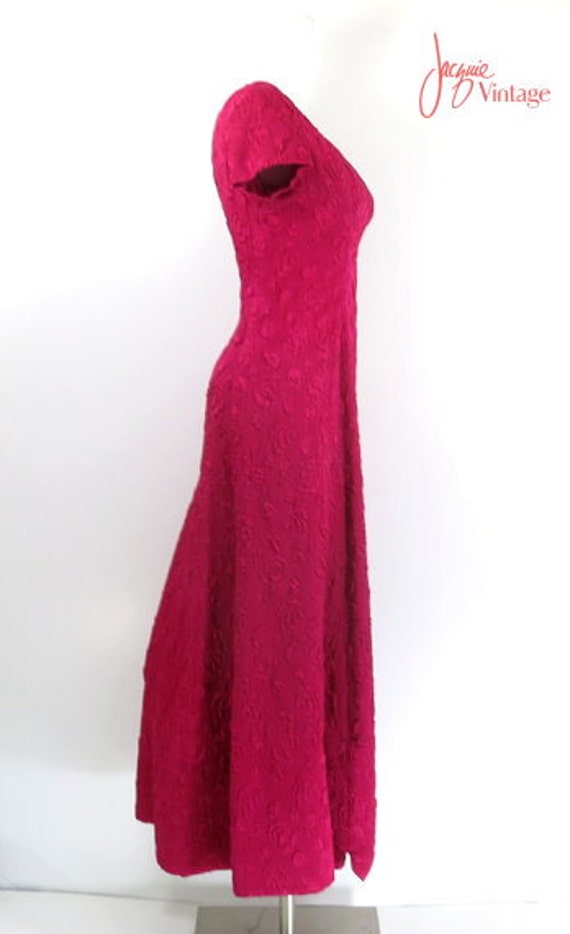 vintage pink red evening dress cherry red pink pr… - image 3