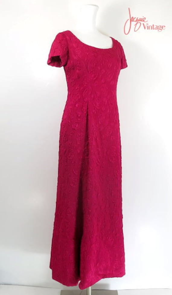 vintage pink red evening dress cherry red pink pr… - image 2