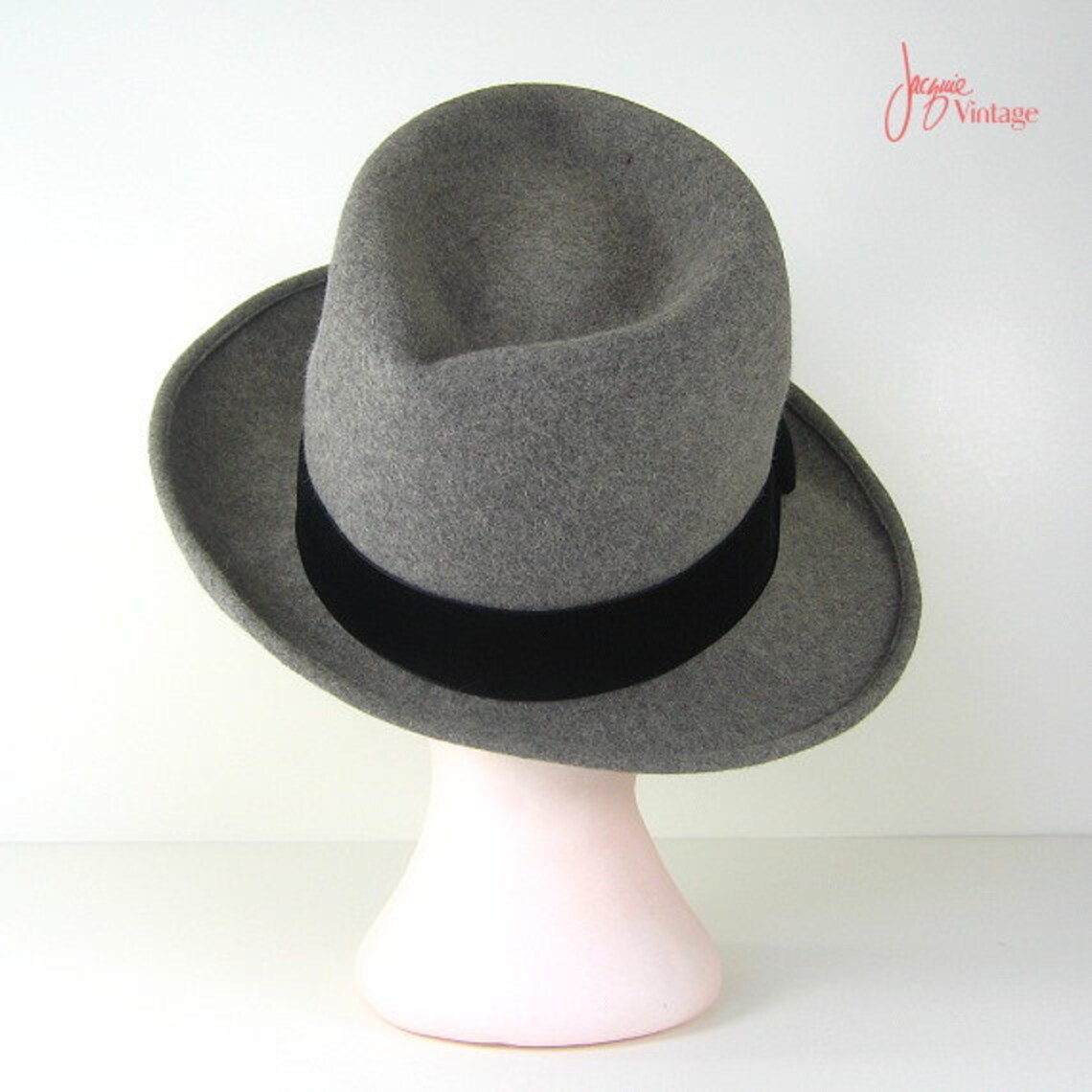 Ladies gray fedora hat / womens fedora / gangster hat / grey Etsy