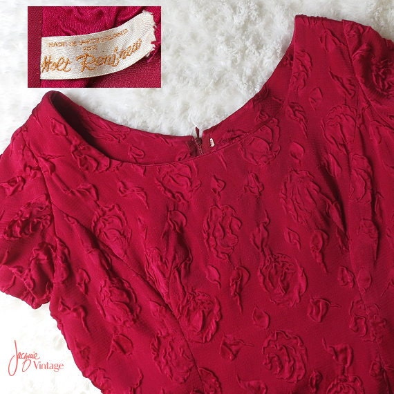 vintage pink red evening dress cherry red pink pr… - image 5