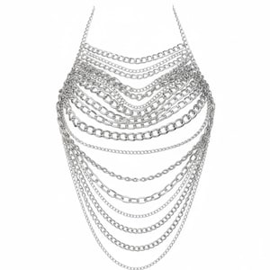 Metal Mesh Crop Top for Women – Chain Top, Festival Outfit, Y2K Cyberpunk Top, Bodychain Fashion