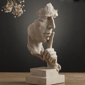 Silent Face Sculpture | Abstract Art Statue | Minimalist Home Decor | Aesthetic Resin Figurine | Modern Art Piece | Unique Gift Idea