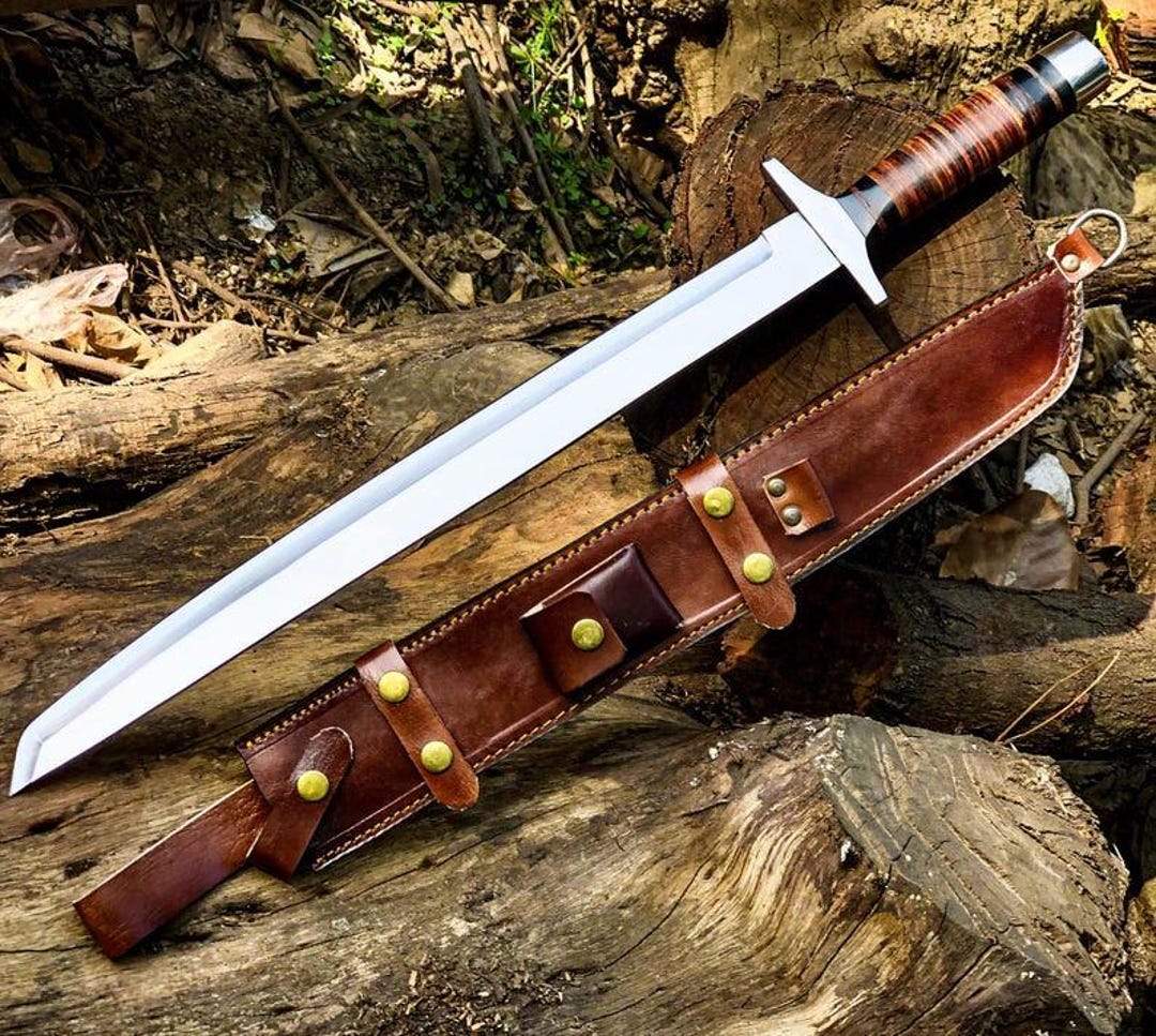 Short Blade Examples Handcrafted Viking Short Sword W/ Leather Sheath – Carbon Steel Blade ...