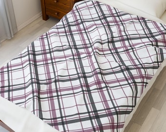 Gezellige fluwelen pluche deken: geruit polyester plaid