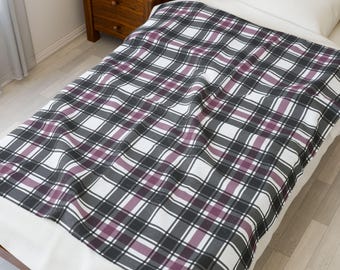 Gezellige geruite fluwelen pluche deken: zachte plaid voor bank