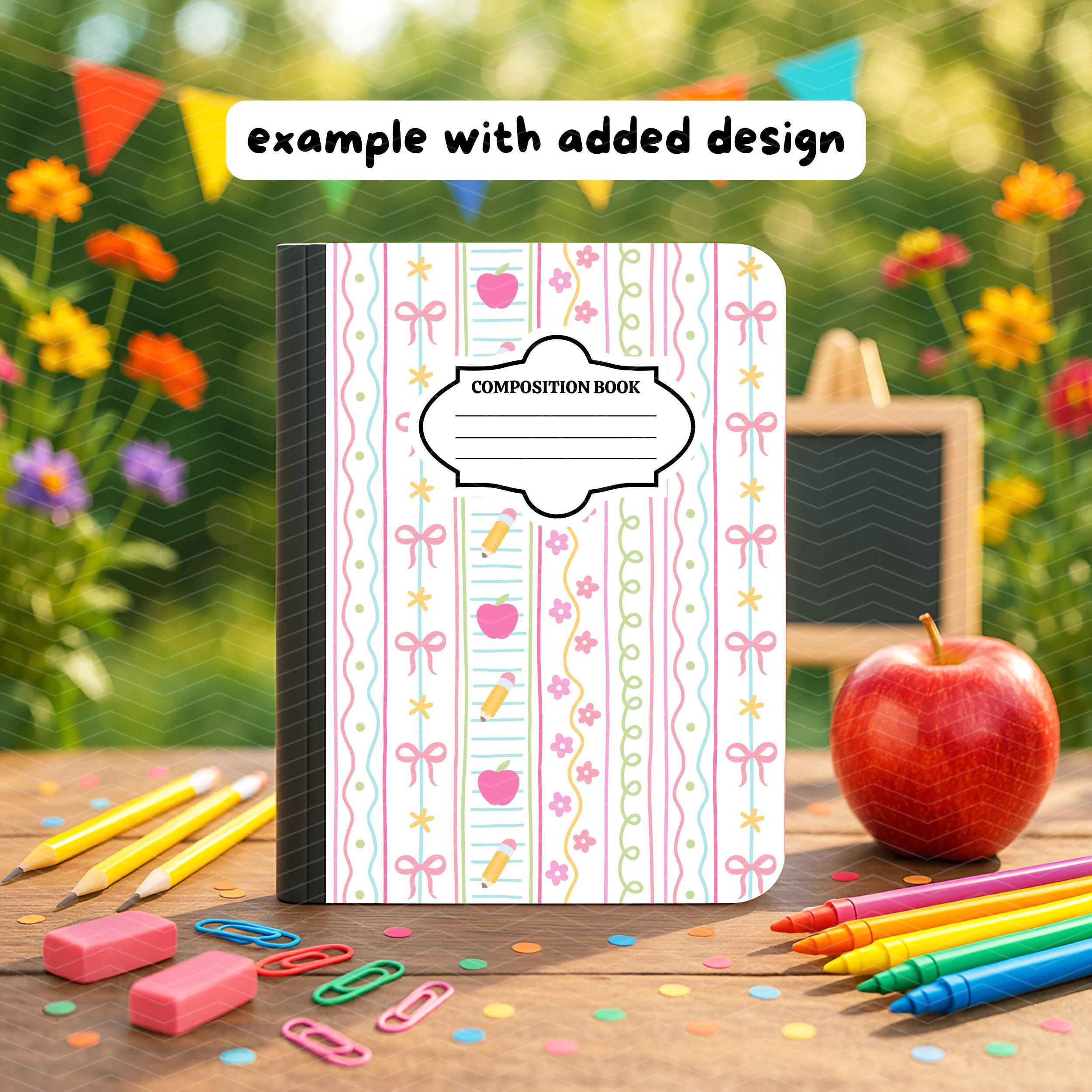 Composition Notebook Mockup, Editable Canva Template for Back to School ...