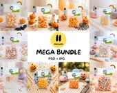 Halloween Treat Bag Topper Mockup Bundle – Realistic Front View PSD, Canva & JPG