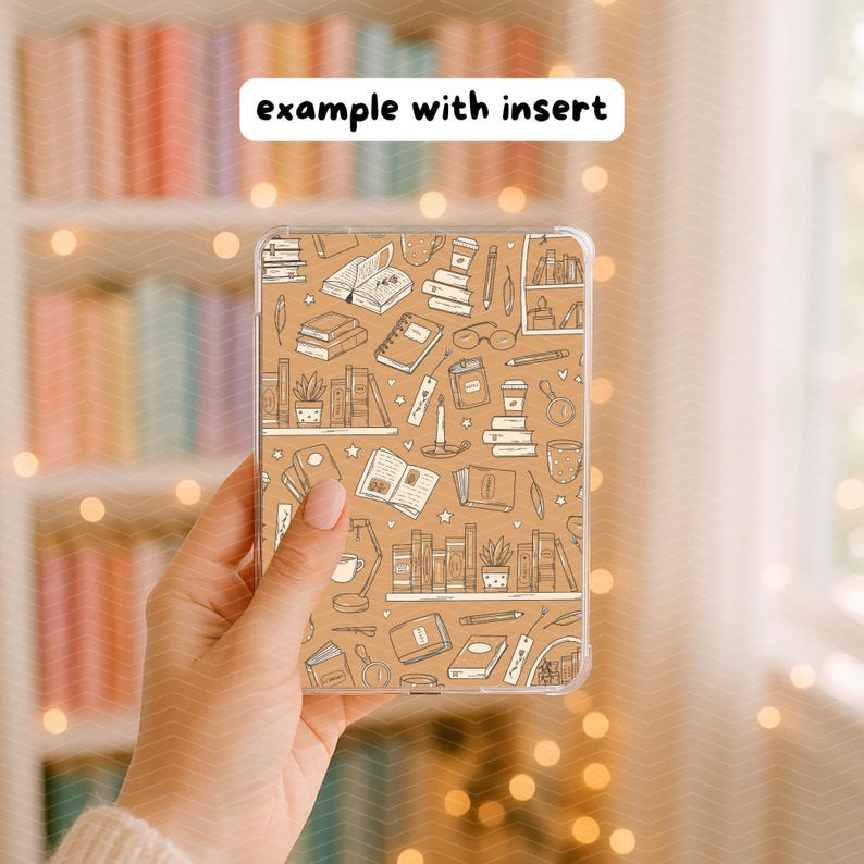 Kindle Insert Mockup Canva Template | Kindle Sticker Mockup | E-Reader Clear Case | Hand Holding Scene Ebook Cover | Bookish Label for Etsy image 5