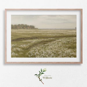 Impression prairie printanière : inspiration Sohlberg, art du paysage nordique vintage, nature minimaliste, téléchargement numérique, peinture imprimable champêtre