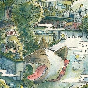 Jungenpostkarten | Postkarten | Katzen | Fantasie | Original | Kunstdrucke l Süße Postkarten | Tabakladen | Großkatzen | Siamkatzen