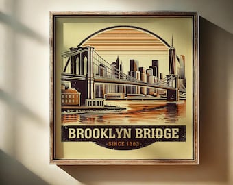 Vintage New York City Travel Poster - Printable Wall Art, Retro 1950s ...