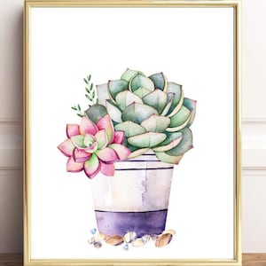 Succulent Art Print, Watercolor Succulent, Succulent Print, Succulent Wall art, Watercolour Print, Botanical Print, Cacti Print, Printable
