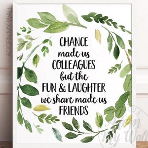 Cadeau pour collègue, le hasard nous a rendus collègues, cadeau d'adieu, cadeau de départ, cadeau collègue imprimable pour collègue, cadeau de retraite, cadeau d'adieu