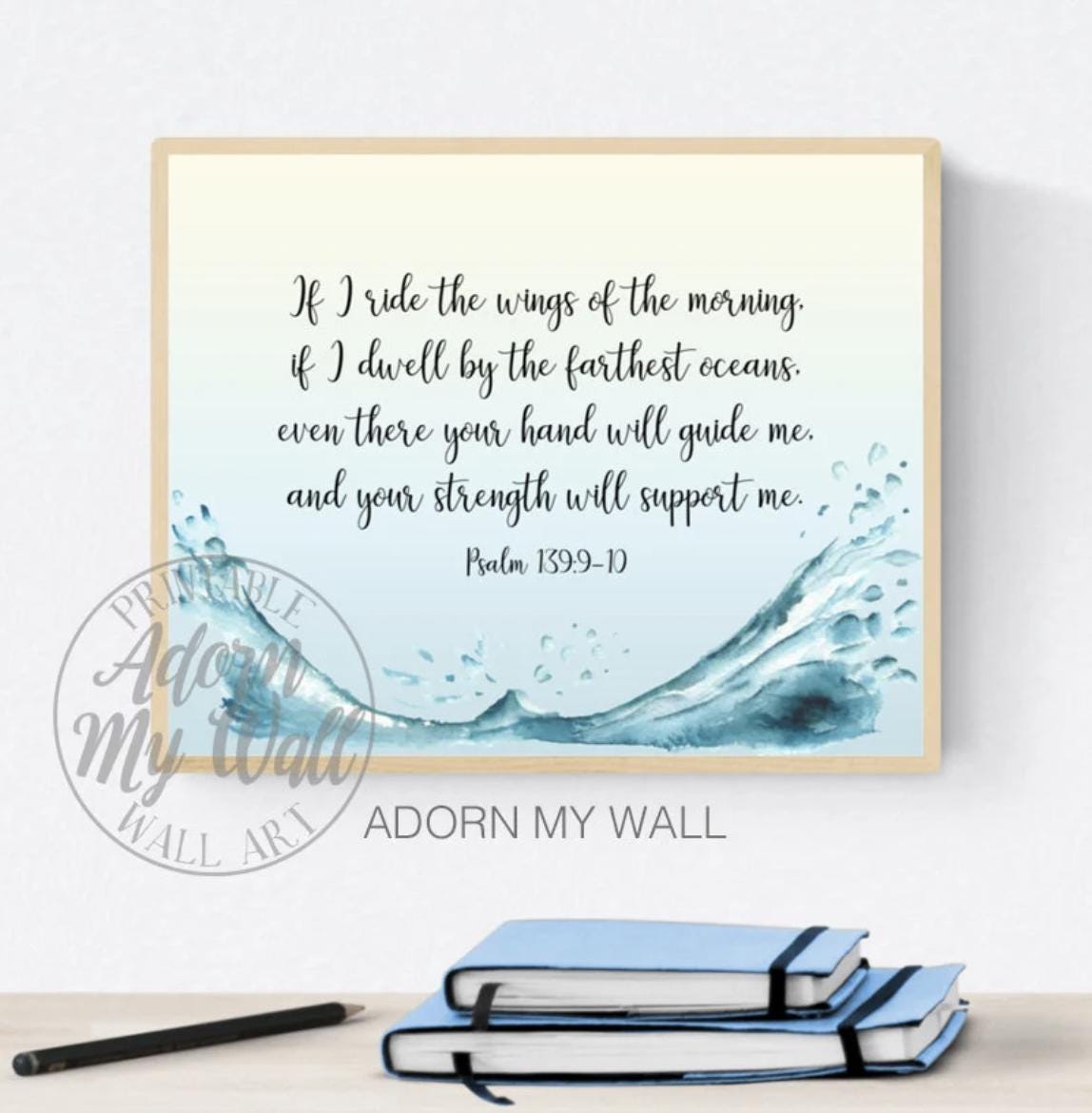 Christian Wall Art Set, Ocean Prints, Nautical Wall Decor, Scripture ...