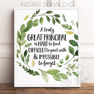 Gift For Principal, A Truly Great Principal Is Hard To Find, Retirement Gift, Appreciation Gift, Leaving Gift, Thank You Gift, Printable