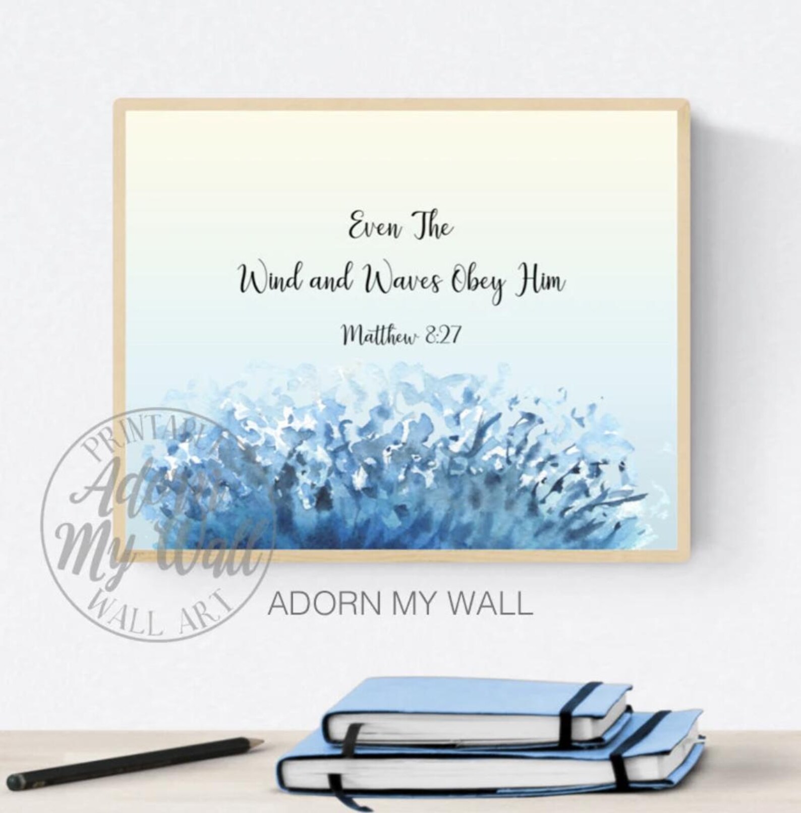 Christian Wall Art Set, Ocean Prints, Nautical Wall Decor, Scripture ...