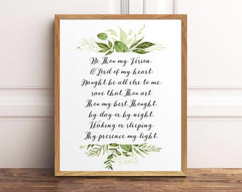 Be Thou My Vision Hymn Print, Christian Calligraphy Art (Digital Download)