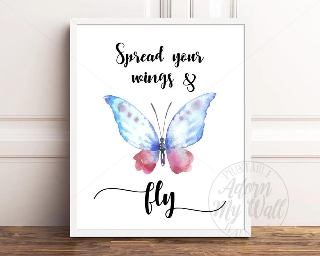 Butterfly Quote Art Print, Inspirational Graduation Gift (digital ...